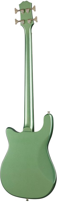 Achterkant van de Epiphone Embassy basgitaar in Wanderlust Green Metallic.