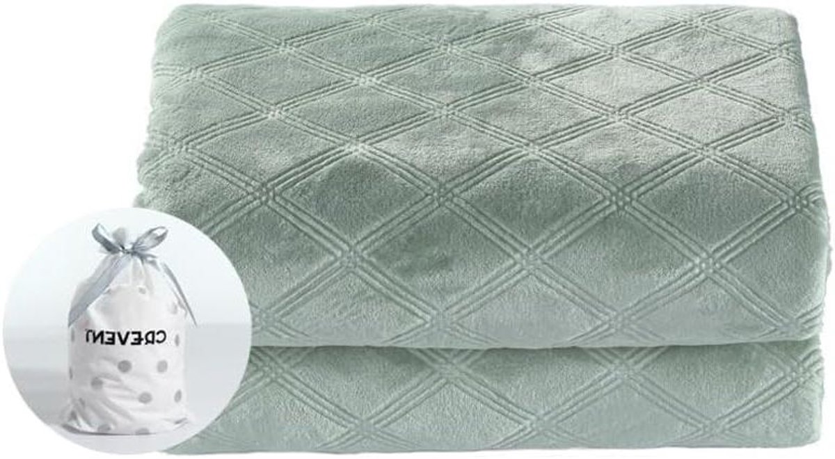 Allecto Premium - Babydekentje neutraal superzacht voor pasgeboren jongens en meisjes - 75 x 100 cm - lauriergroen met pluche stof
