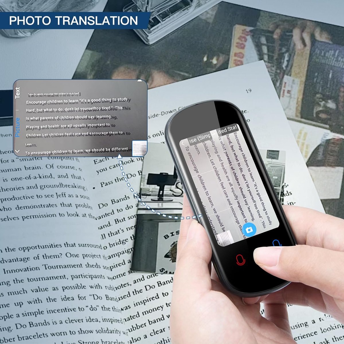 Draagbare AI Taalvertaler - Spraak- en Fotovertaling voor 138 Talen - afbeelding 3