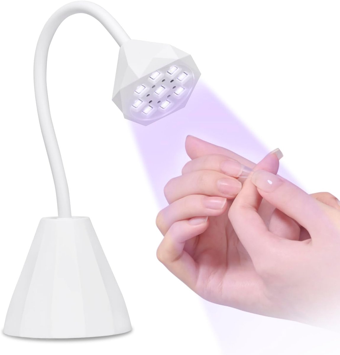 Slimme inductie gel LED UV nagel lamp - Nagellamp voor gelnagels - Nageldroger - 9 LED-lampjes - 360 graden verstelbaar - Vermogen 27W - Geen zwarte handen - Uithardende lichttherapielamp - Geschikt voor gelnagelkunst, doe-het-zelf thuis - Wit