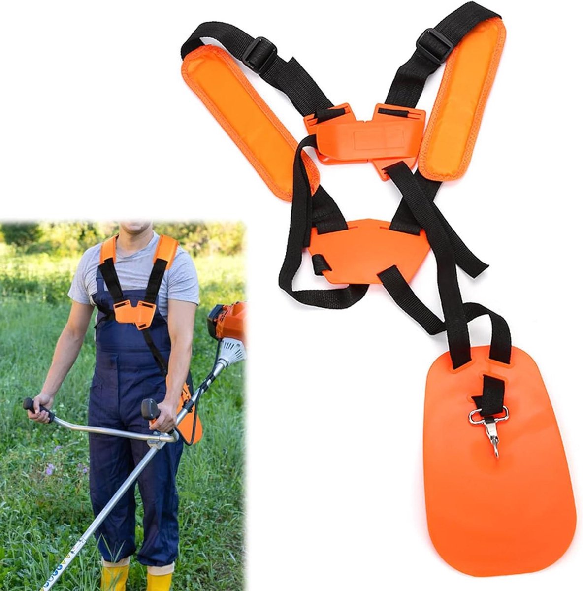 JGS Premium - Schouderriem voor Bosmaaier: Comfortabele Draagriem voor Efficient Tuinieren - Oranje Kleur