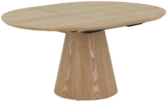 Table à manger ronde extensible Sivan Natural 120-160 cm - Giga Meubel