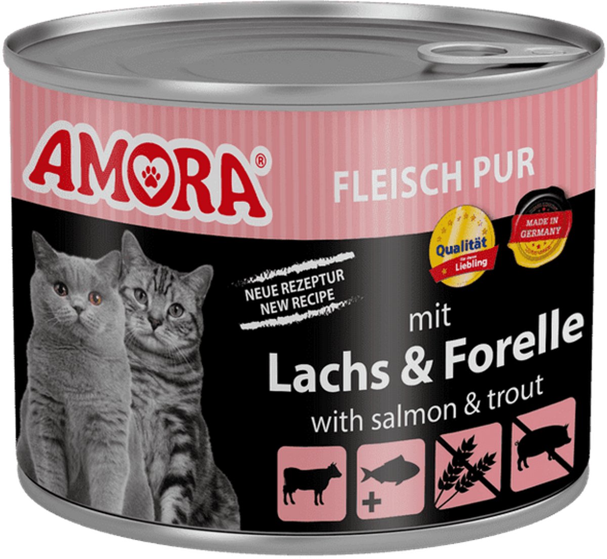 Amora AMORA Cat Pur 6x200g - Zalm & Forel