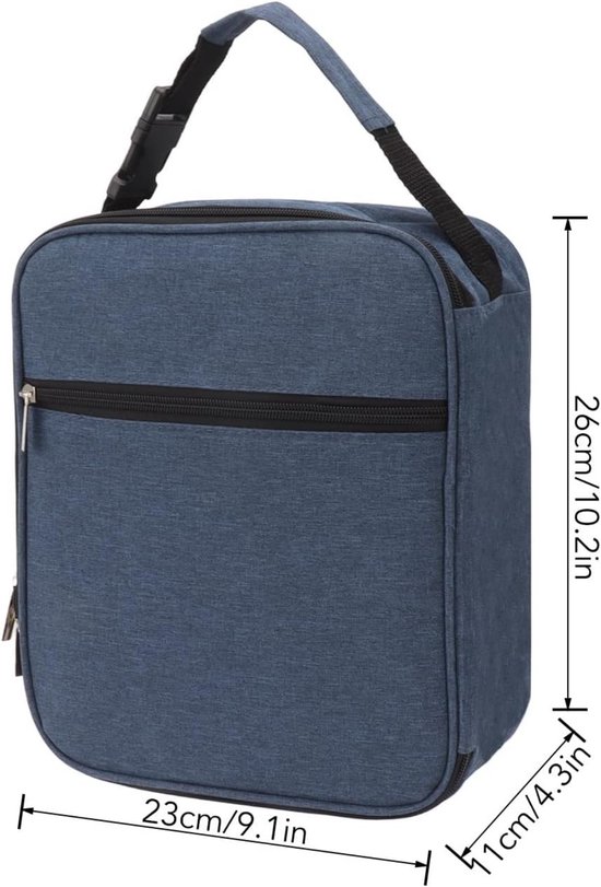 Geïsoleerde lunchtas van 6 liter - Oxford-stof - marineblauw - strandtas . — afbeelding 3