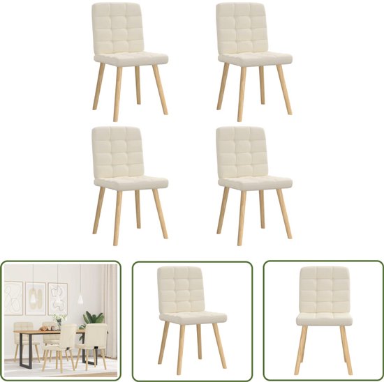 vidaXL Eetkamerstoelen 4 st linnen - Eettafelstoel - Eetkamerstoel - Linnen Stoel - Moderne Eetkamerstoel - Comfortabele Stoel