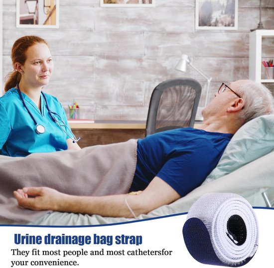 Katheter beenzakken - totale lengte 66,5 cm - urinezakje wit - riemen en katheterhouder - stabilisatieapparaat voor katheter - houder en slang voor urinezak - beentas met riem - 4 stuks van Merkloos	 — afbeelding 5