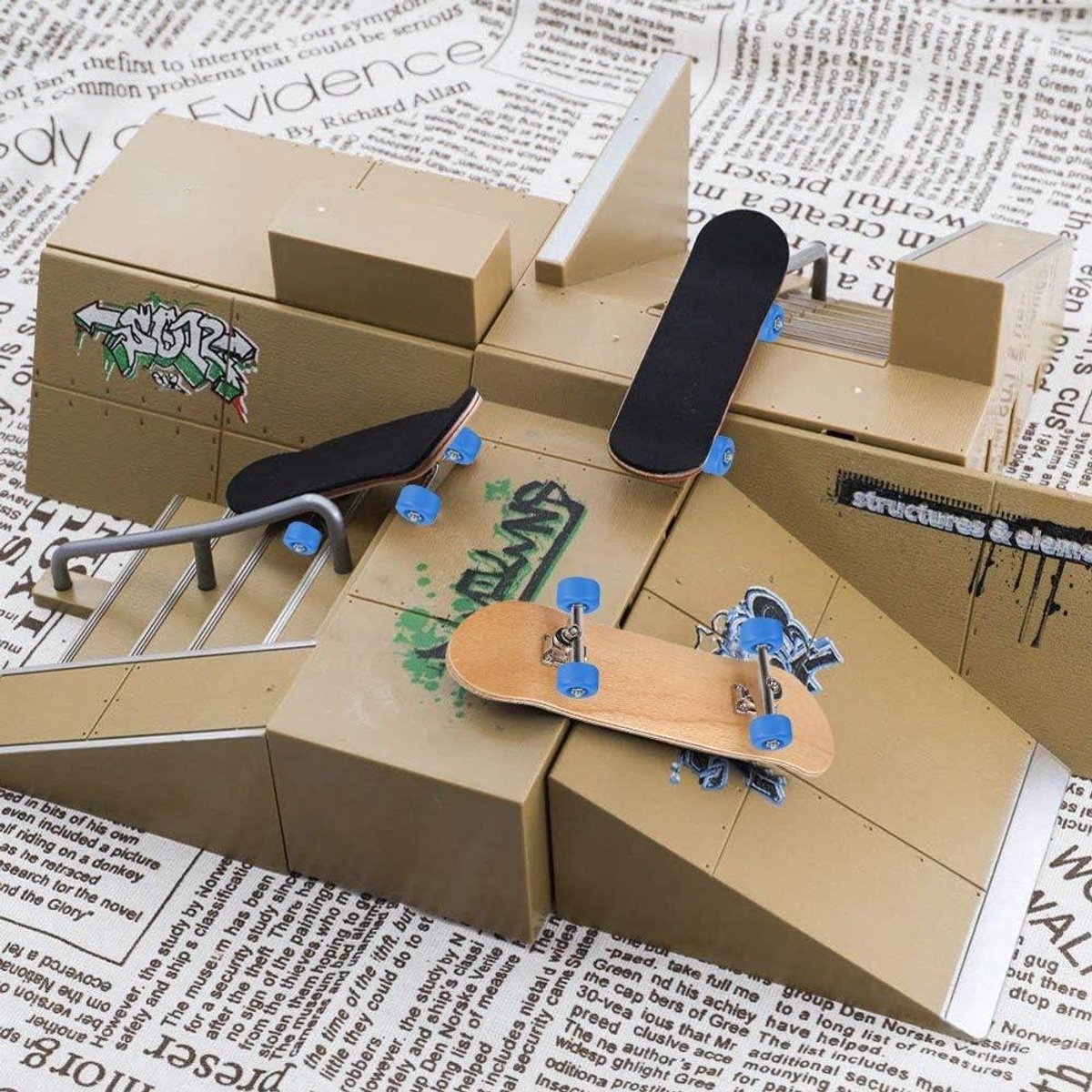 JGS Premium Finger Skateboards Complete Set voor Kids Interactief Spel Houten Maple Deck Mini Alloy Geschenken Donkerblauw Any
