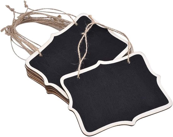 8 stuks leisteenbord om te beschrijven, klein krijtbord met rustieke houten standaard, buffetborden, bevat 3 stiften, prijskaartjes, standaard drankkaart voor bar, café, verjaardag, bruiloft