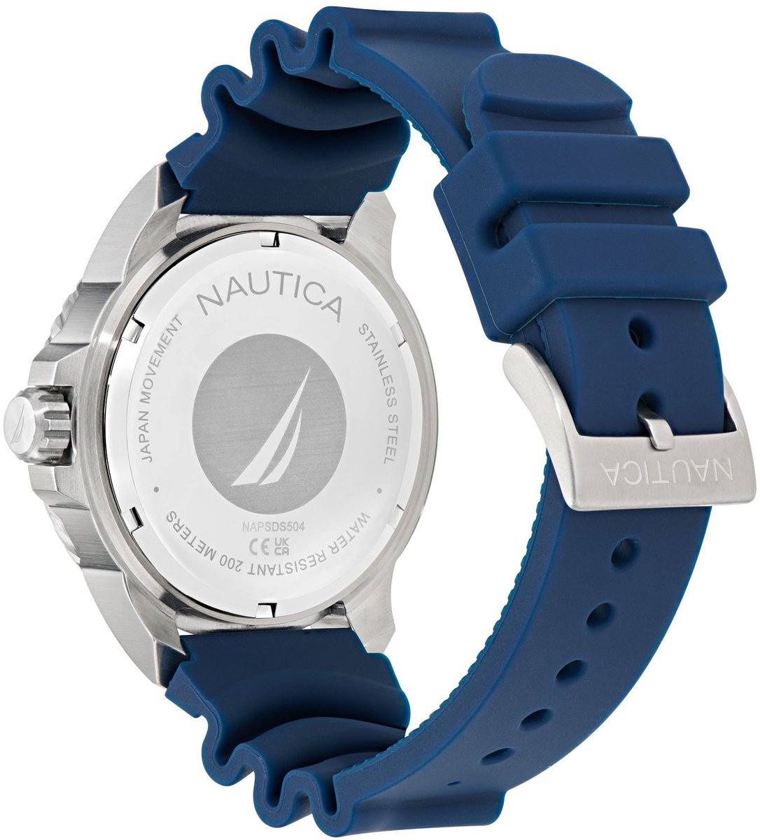 Nautica Nct Sea Dive - Box Set Quartz Analoog Horloge Blauw En Rood Kast: 100% Roestvrij Staal. Armband: 100% Siliconen 46 NAPSDS504, NAPSDS506