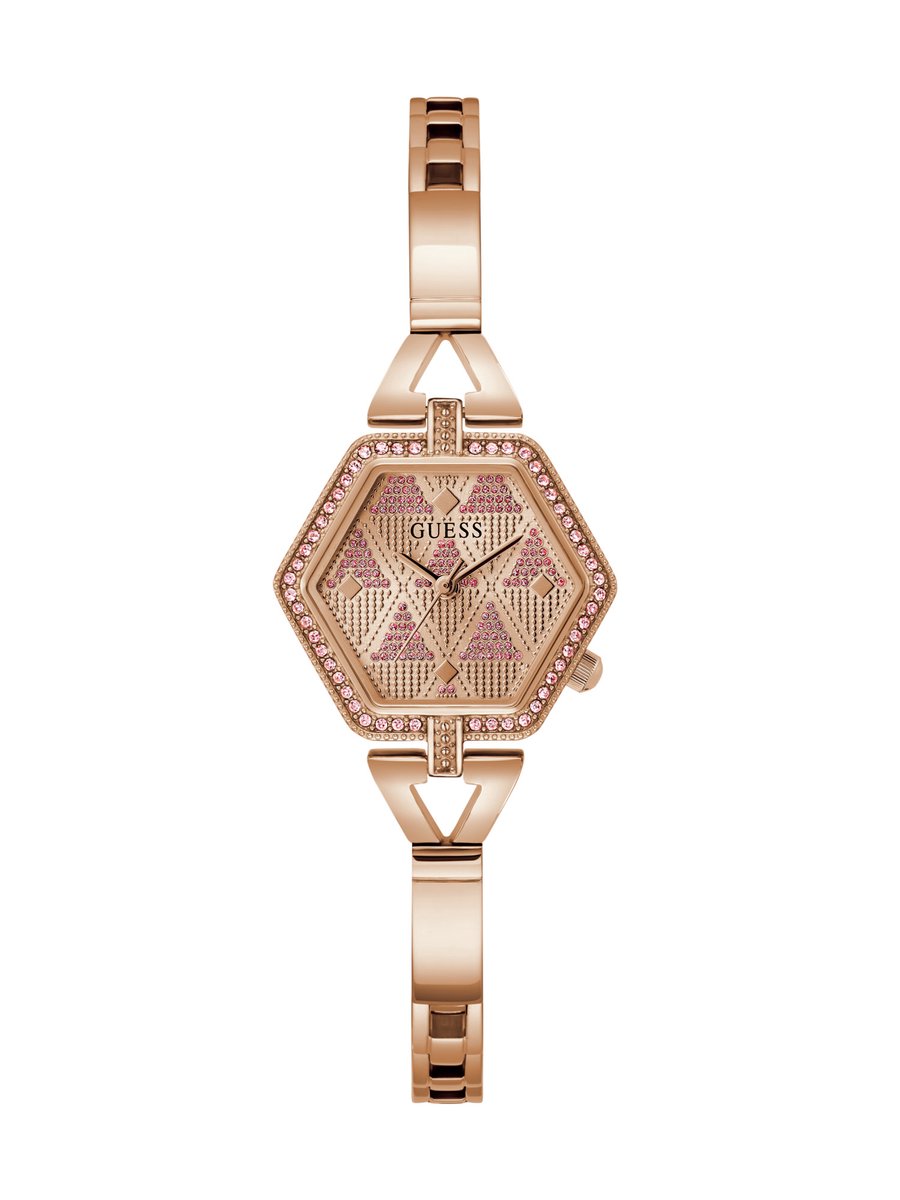 Guess Gd Audrey Quartz Analoog Analoog Horloge Roségouden Toon Kast 100%: Gerecycled Staal | Armband 100%: Gerecycled Staal 28 mm GW0680L3