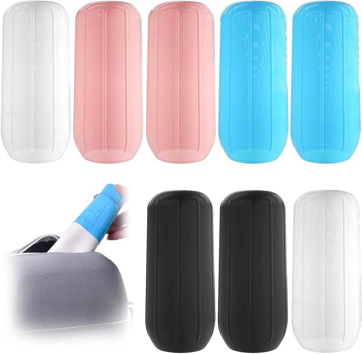 Allecto Premium - Set van 8 elastische hoezen voor lekvrije siliconen flessen - Reisaccessoires voor dames en heren - Toiletartikelen in reisformaat