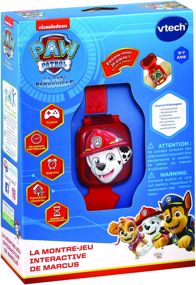 VTech PAW Patrol Marshall Learning Watch - Educatief Speelgoed - Maak Kennis met Cijfers en Problemen Oplossen - 3 tot 7 Jaar — afbeelding 3