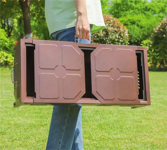 Draagbare Houtskool Barbecue met Trolley - Rookarme RVS BBQ Grill voor Buiten, Camping & Tuin - 66,5x30x68 cm — afbeelding 3