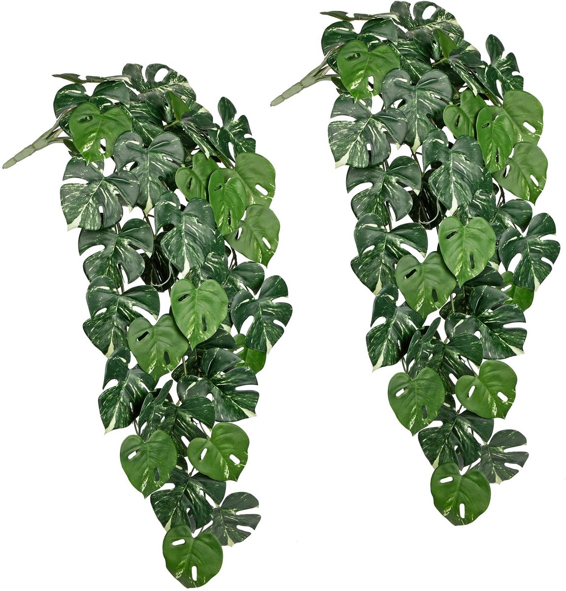 Ibenzoa Set van 2 Monstera Deliciosa Kunstplanten voor Groene Interieur- en Balkondecoratie