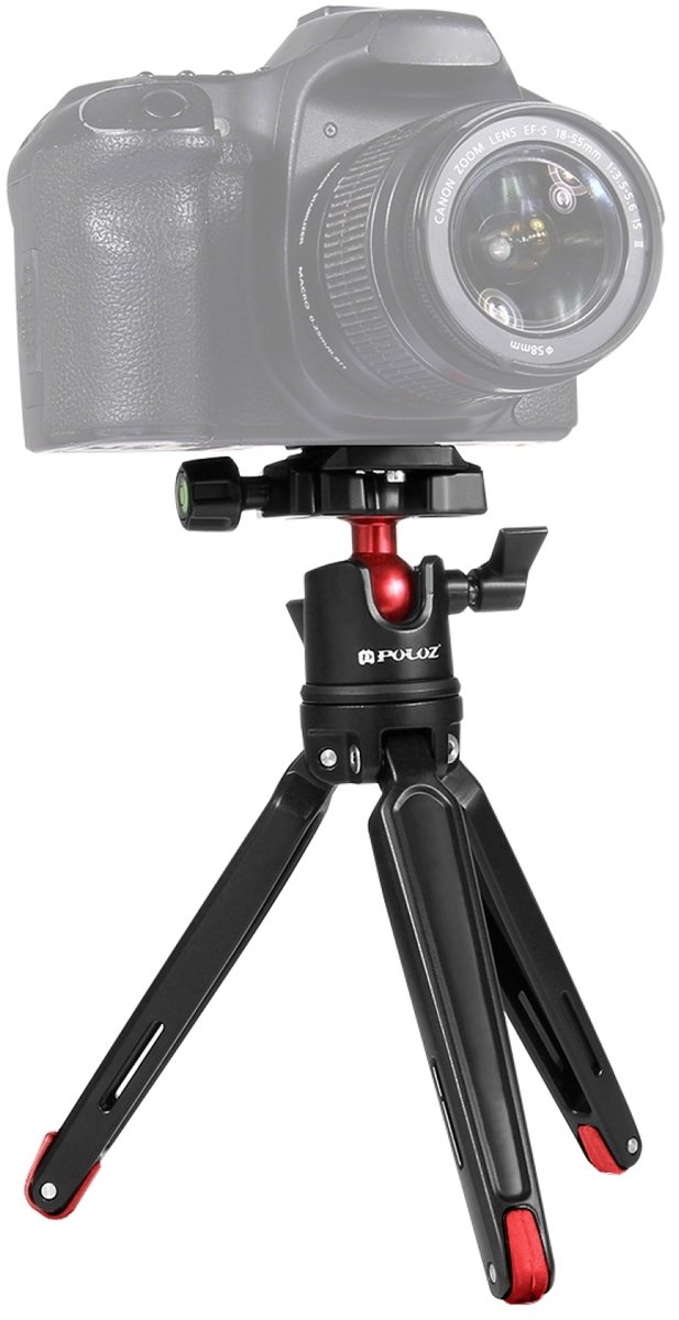 PULUZ Pocket Mini metalen bureaustatief met 360 graden kogelkop voor DSLR en digitale camera's, verstelbare hoogte: 11-21 cm