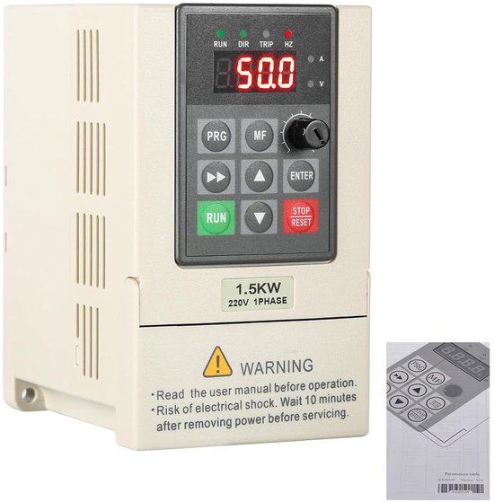 DEWIN VFD-frequentieomvormer, 0,75 kW, omvormer voor driefasige motoren, variabele frequentie-aandrijving, eenfasige ingang, driefasige uitgangssnelheidsregelaar voor motortoerentalregeling (AC 220 V