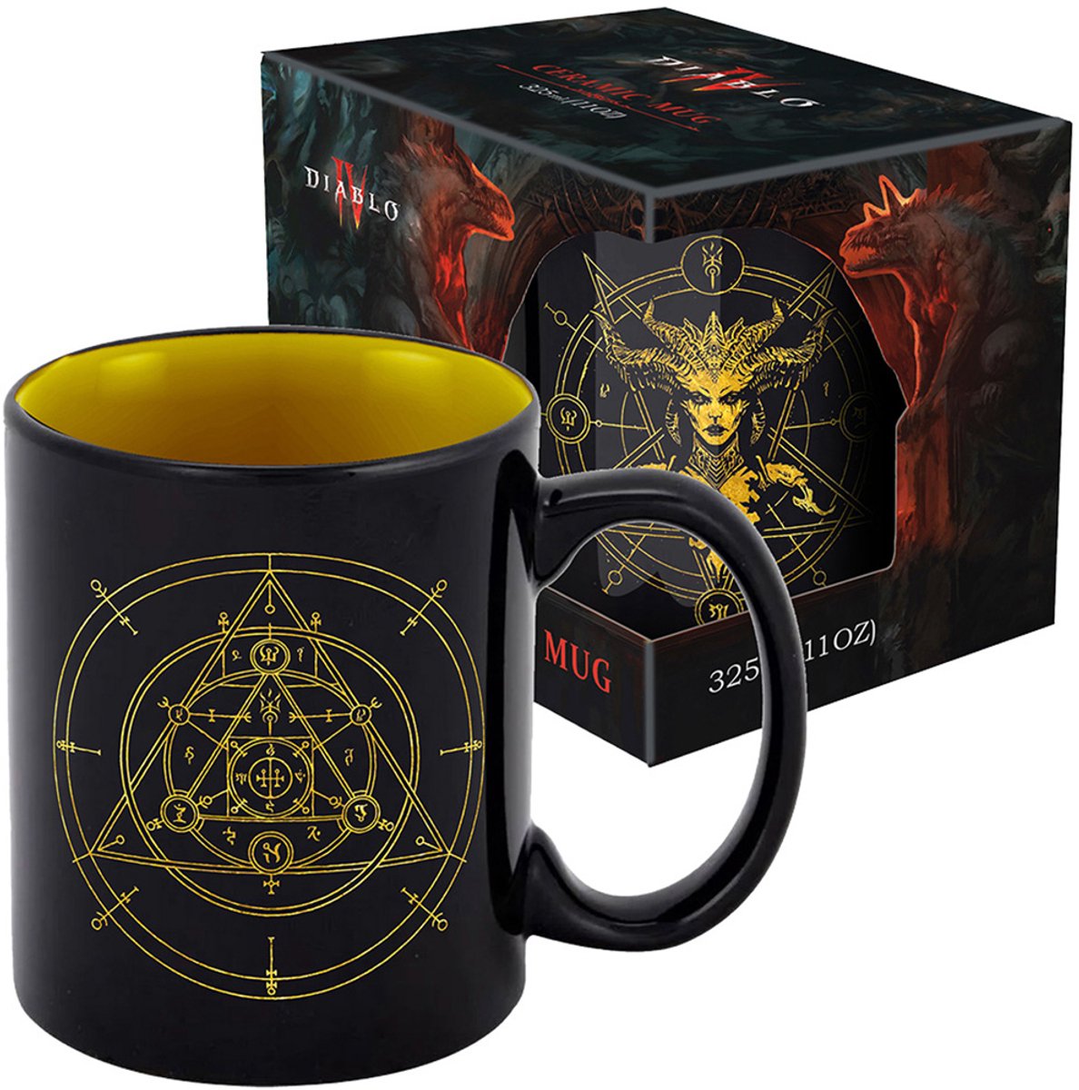 Diablo IV - Mok met cadeauverpakking - Lilith Gold Edition - 330 ml Zwart