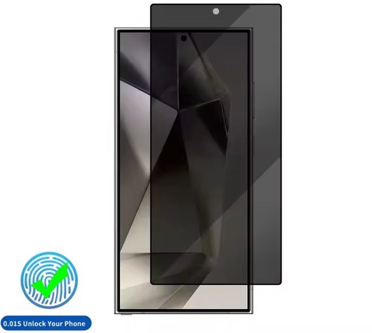 VOWLUX Privacy Screenprotector voor Samsung Galaxy S24 Ultra – Gehard Glas – Anti-Gluren – Vingerafdrukscanner Compatibel – Beschermglas – Krasbestendig – Eenvoudig aanbrengen