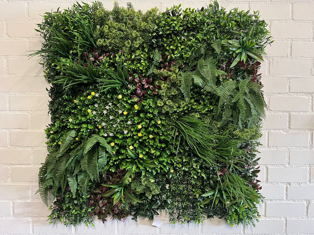 Niba® Flowerwall - Groene Muurdecoratie – 100×100 cm