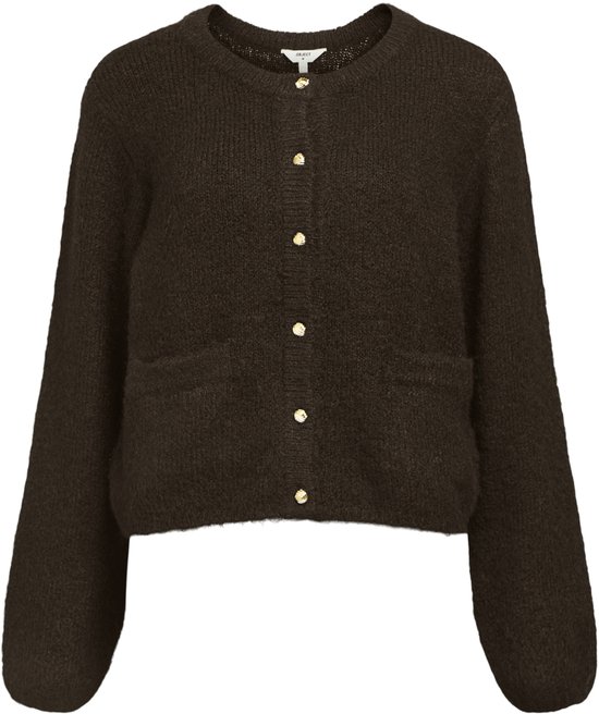 Object Objsaggia Re L/s Knit Cardigan Truien & vesten Dames - Sweater - Hoodie - Vest- Bruin - Maat XL