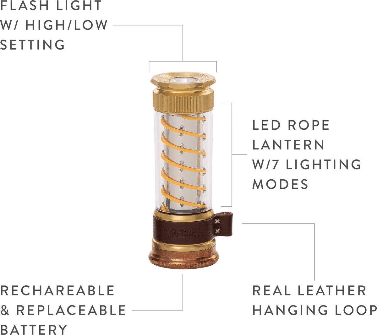 Barebones Edison Light Stick Brass/Copper