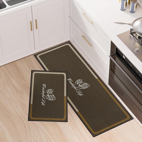 Keukenmatten, antislip, wasbaar, 2-delige keukentapijt, loperset, 50 x