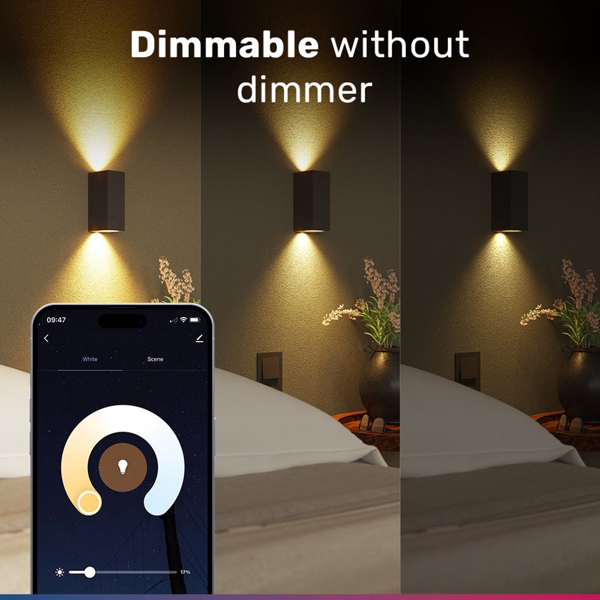 Set De 3 Lampes LED GU10 38° SMART RGBWW Wifi Bluetooth 5.5 Watt 345lm Dimmable