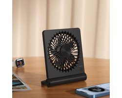 USB-ventilator, sterke wind, ultrastille kleine bureauventilator, 220° kantelbaar, opvouwbaar, 3 snelheden, verstelbare USB-C-voeding, persoonlijke ventilator met snoer voor thuis, kantoor, desktop, zwart