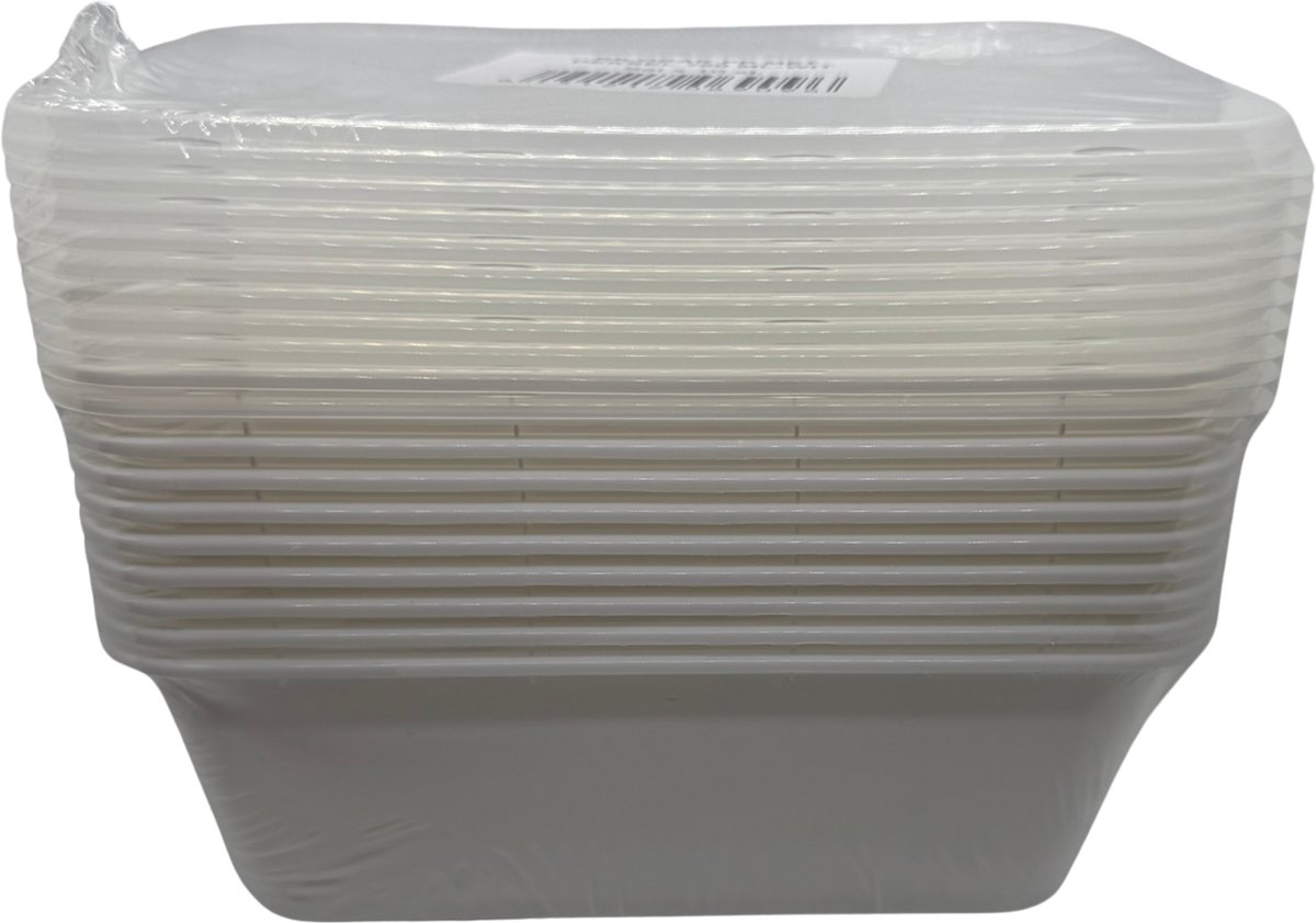 Magnetron Maaltijdbakjes 750 ml – Herbruikbaar – Wit – BPA-vrij – Met Deksel – Vriezer- & Vaatwasserbestendig – 10 stuks