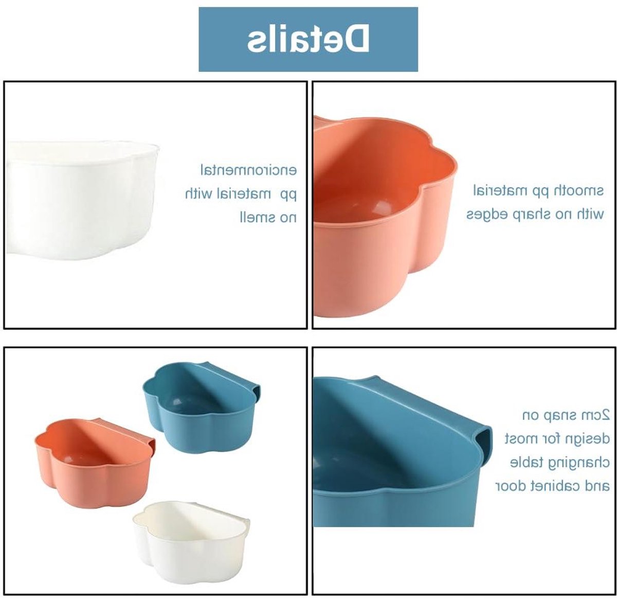 Luiertafel-organizer set van 3 - Deur hangende afvalbak voor keukenafval - Blauw en roze