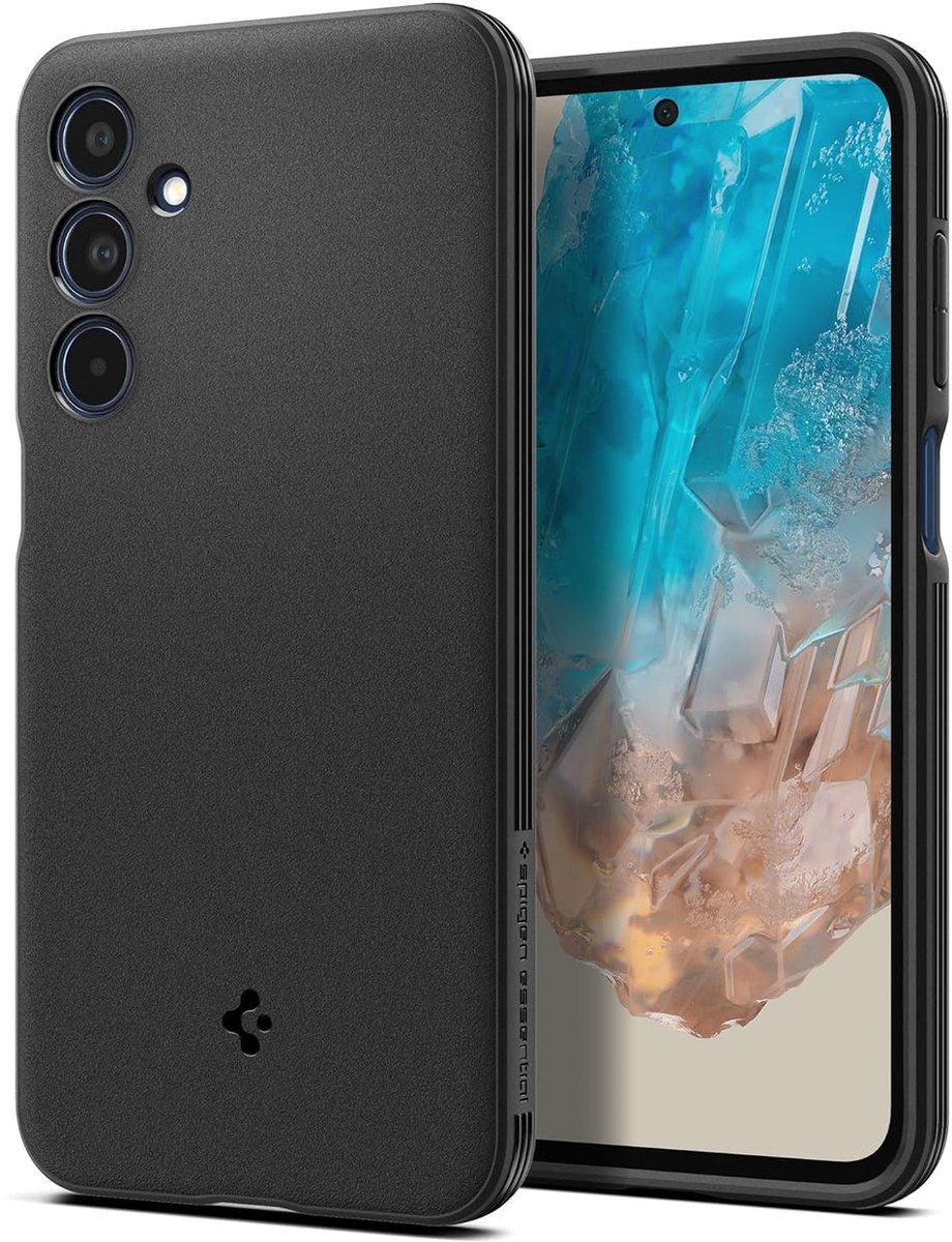 SPIGEN ESSENTIAL ZANDSTRALEN GALAXY M35 5G MAT ZWART