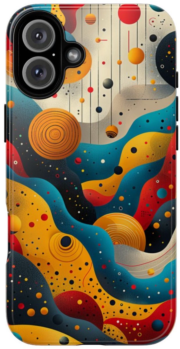 Kleurrijke Abstracte Kosmische Golven – Telefoonhoesje Geschikt voor iPhone 16 Plus