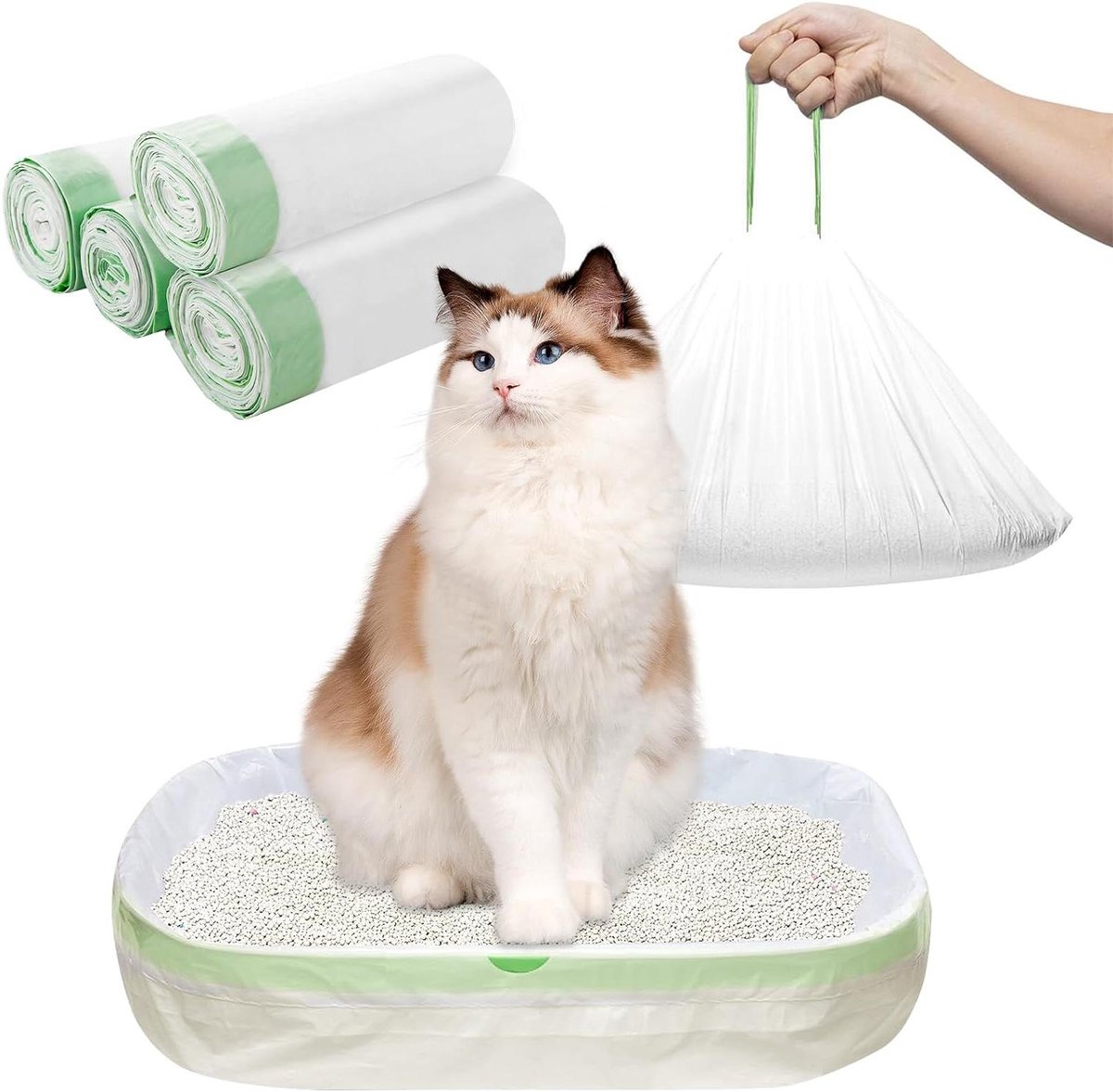 Kattenbakzakken 48 stuks 940 x 430 mm - scheurvast - kattentoiletzakken - kattenbak afvalzakken