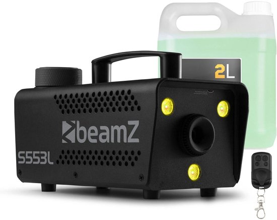 Rookmachine met LED’s - BeamZ S553L - Set met 2 liter vloeistof - Voor Halloween - RGB LED’s - 550W
