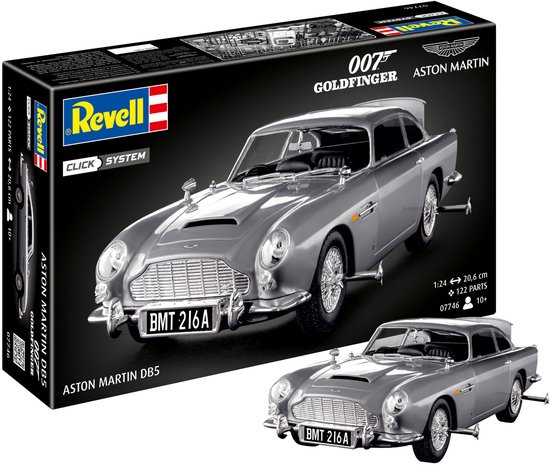 Revell Modelbouwpakket Militaire voertuigen - 07746 Click System - Aston Martin DB5 - James Bond 007 Goldfinger - Klassieke Auto Plastic - 1:24 -