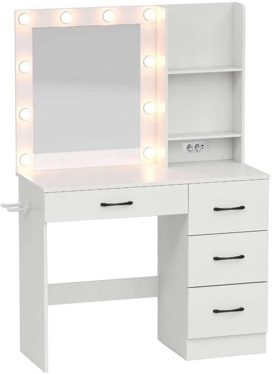 Luxe kaptafel met LED-verlichting en 6 lades - uitschuifbaar