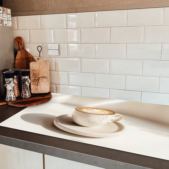 KitchenYeah® Inductie beschermer 95x50 cm - Cappuccino - Schuim - Wit - Beige - Kookplaataccessoires - Afdekplaat voor kookplaat - Inductiebeschermer - Inductiemat - Inductieplaat mat - Keuken decoratie