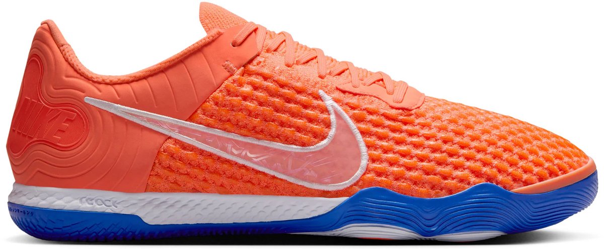 Nike React Gato zaalvoetbalschoenen in Light Wild Mango met flexibele pods en demping, maat 44.5.