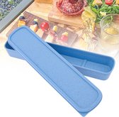 OriGlam Draagbare besteksdoos, reisservies, opbergdoos, eenvoudige servies- opbergdoos voor bestekset (wit