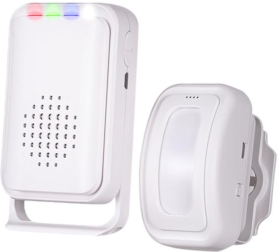 Deurbel - Alarm - Bewegingssensor - Sirene - Draadloze huisalarmen - 1 sensor en 1 ontvanger - Infrarooddetectie - Geschikt voor commerciële winkelingangen en - doorgangen