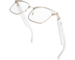 PULUZ Slimme bril - Fotochromatische bril - Bluetooth-bril - Zakelijke bril, UV400-bescherming tegen blauw licht, Muziek/Oproepen/Spraakassistent, Entertainment/Mode/Zakelijk (Wit/Zilveren montuur + Fotochromatische lenzen tegen blauw licht)