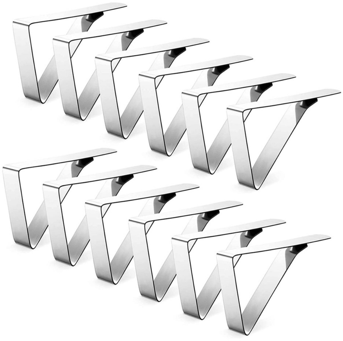 EXCITAT Tafelkleedklemmen - Tafelkleed klemmen - Tafelkleed Gewichtjes - Stevige Tafelklemmen voor Tafellaken - Picknicktafelklemmen - RVS - 12 stuks