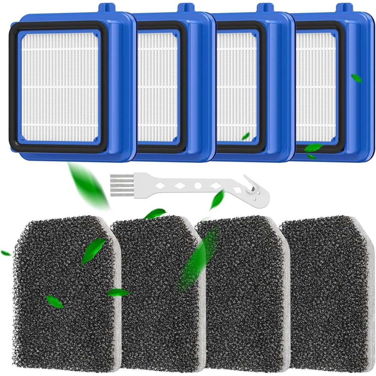 TOVBMUP Filters geschikt voor QX7 AEG - Filteraccessoireset geschikt voor AEG - QX6, QX7, QX8-2, FX9 Stofzuiger Reserveonderdelen Vervangende Filters - Inclusief 4 Motorfilters, 4 Sanitaire Filters en 1 Wasbare Reinigingsborstel