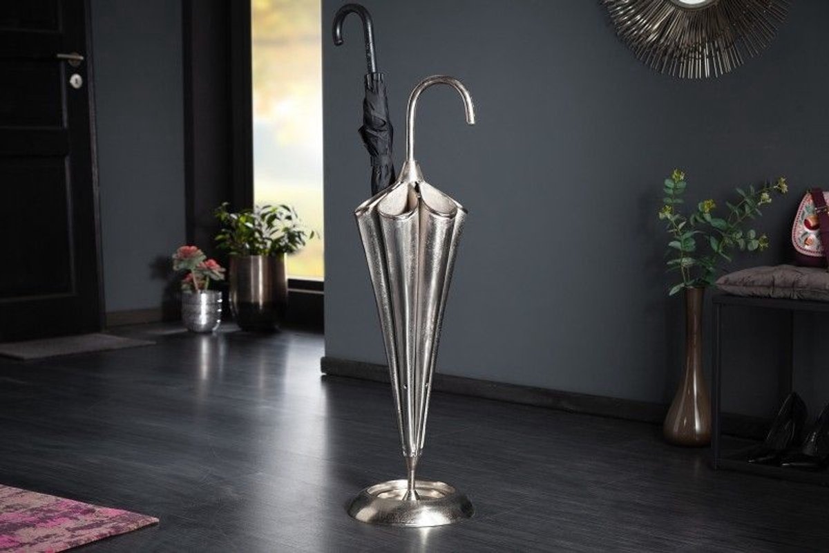 Elegante paraplubak UMBRELLA 91cm zilver aluminium voor 6 parasols - 40907