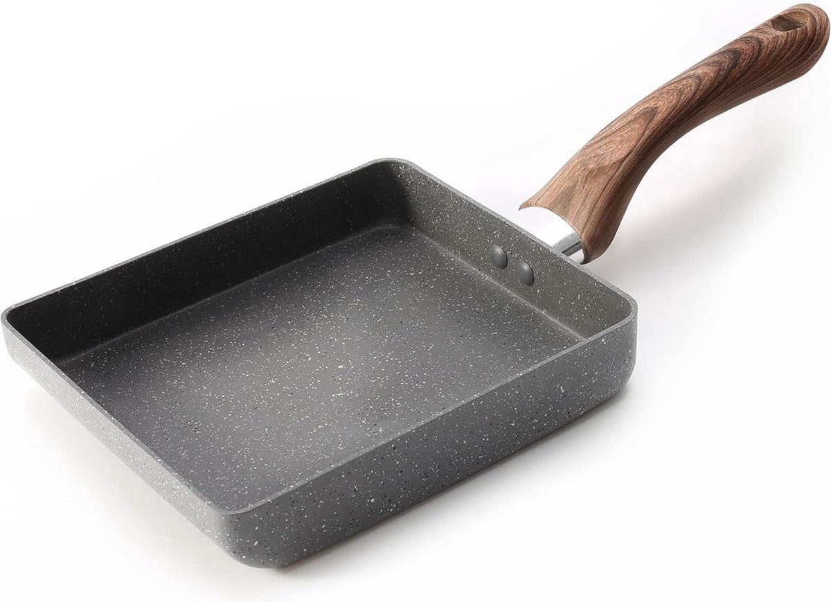 WNHB® Tamagoyaki pan - 18x15 cm anti-aanbak omeletpan - inductie en vaatwasserbestendig - voor Japanse omeletten en eiergerechten