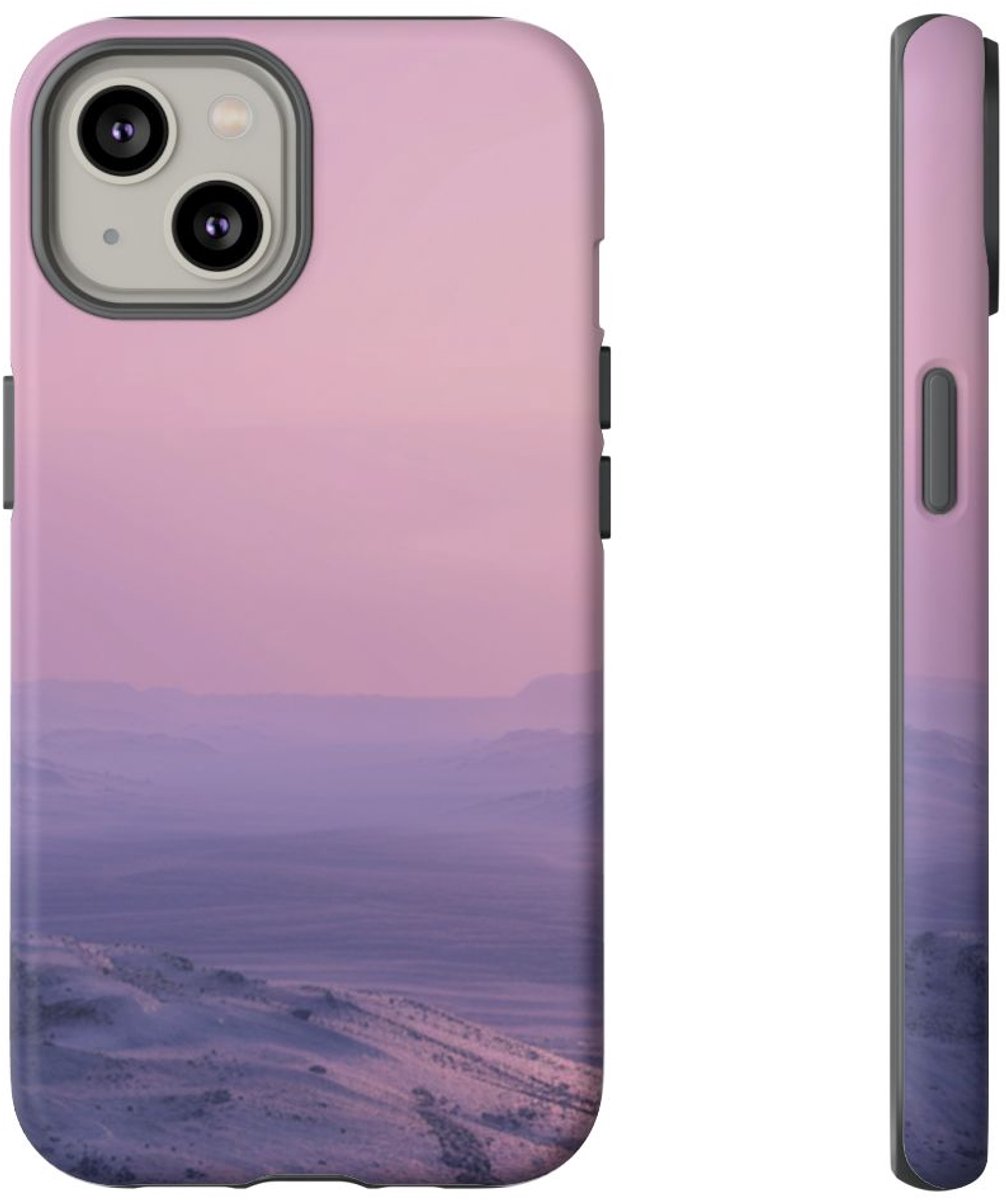 Buitenaards Landschap met Twee Zonnen – Telefoonhoesje Geschikt voor iPhone 14