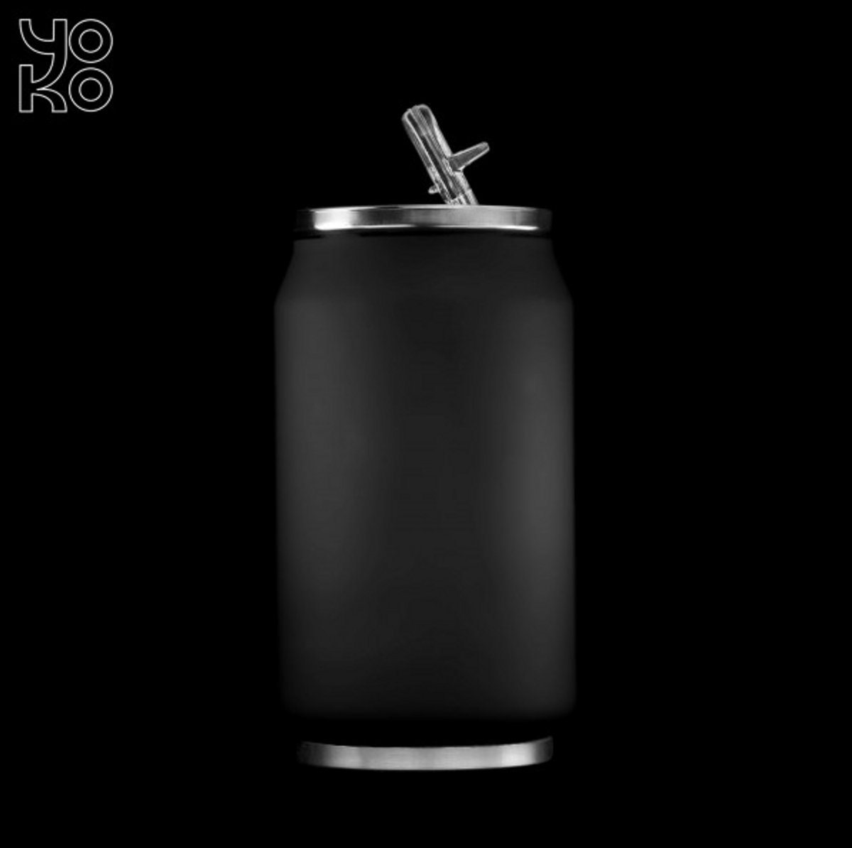 YK Design Isolerende drinkfles 280 ml Soft Touch - zwart