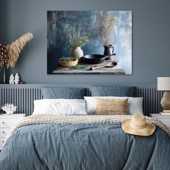 Poster 120x90 cm - Pan - Kruiden - Schilderachtig - Posters - Kamer decoratie - Wanddecoratie woonkamer - Muurdecoratie slaapkamer