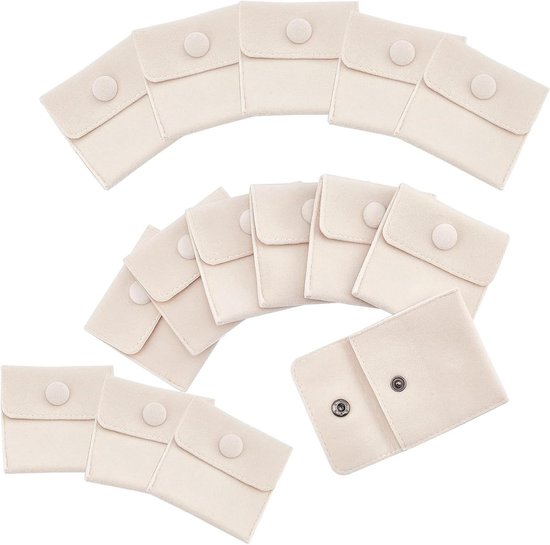 Foto: Fluwelen sieradenzakjes met drukknop 15 stuks doe het zelf sieradenzakjes voor cadeau fluwelen zakjes voor sieraden feest en bruiloft