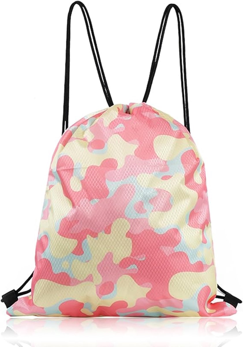 zwemzak - turnzak - Girls and Boys Swim Bag - Waterproof Swim Bag - Children's Swim Bag - Girls Drawstring Bag - Wet and Dry Separation - Beach Backpack - Sports Gym - PE - Children's Beach Bag (Pink - 32*38)